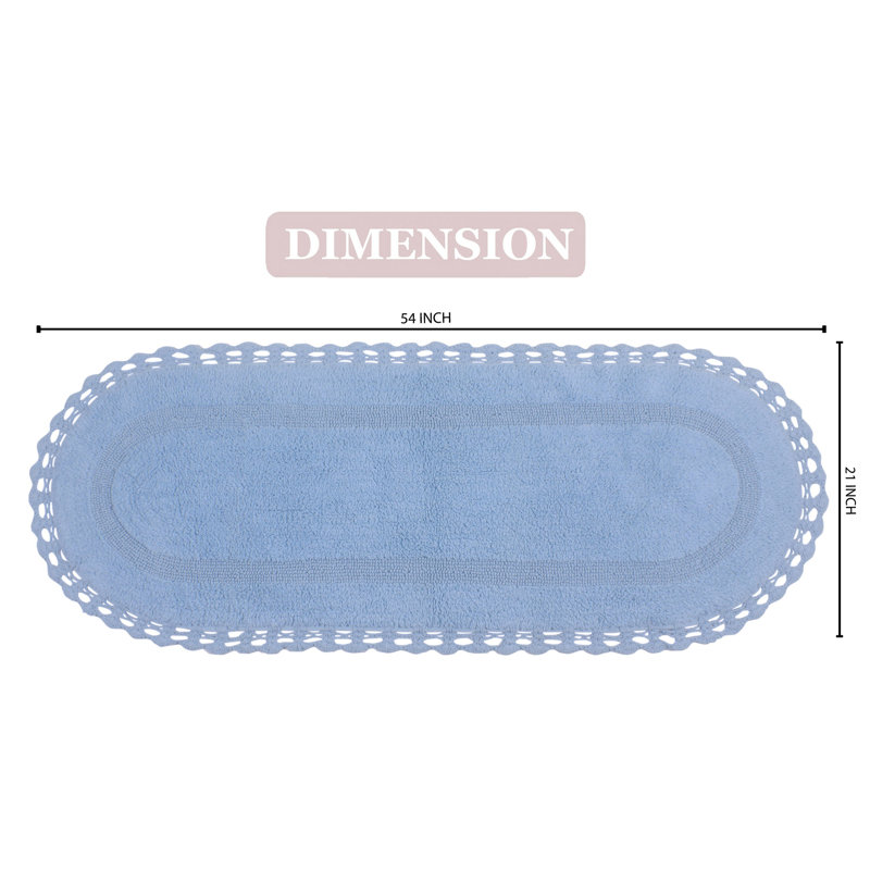 Tapis de bain doux, l 21 po x L 54 po, bleu