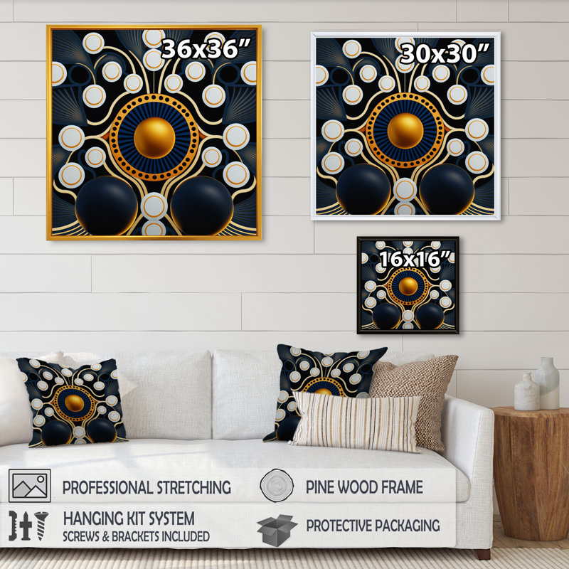 Golden Globe Connections - reproduction sur toile, H 24 po x l 24 po x P 1 po, Toile avec cadre flottant noir