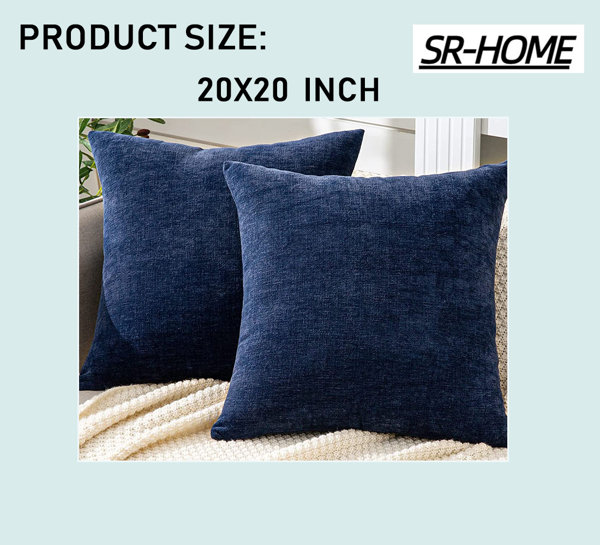 Rustic Farmhouse Chenille Pillow Covers - Solid Square Cushion Case For  Home Sofa Couch Decoration - Soft And Comfortable - Temu