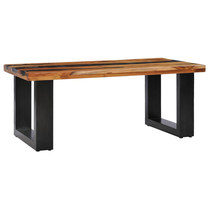 Table basse simple avec rangement en bois massif Somer