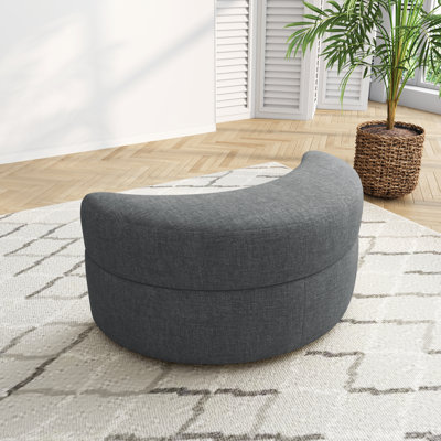 Niama Curved Chenille Storage Ottoman 