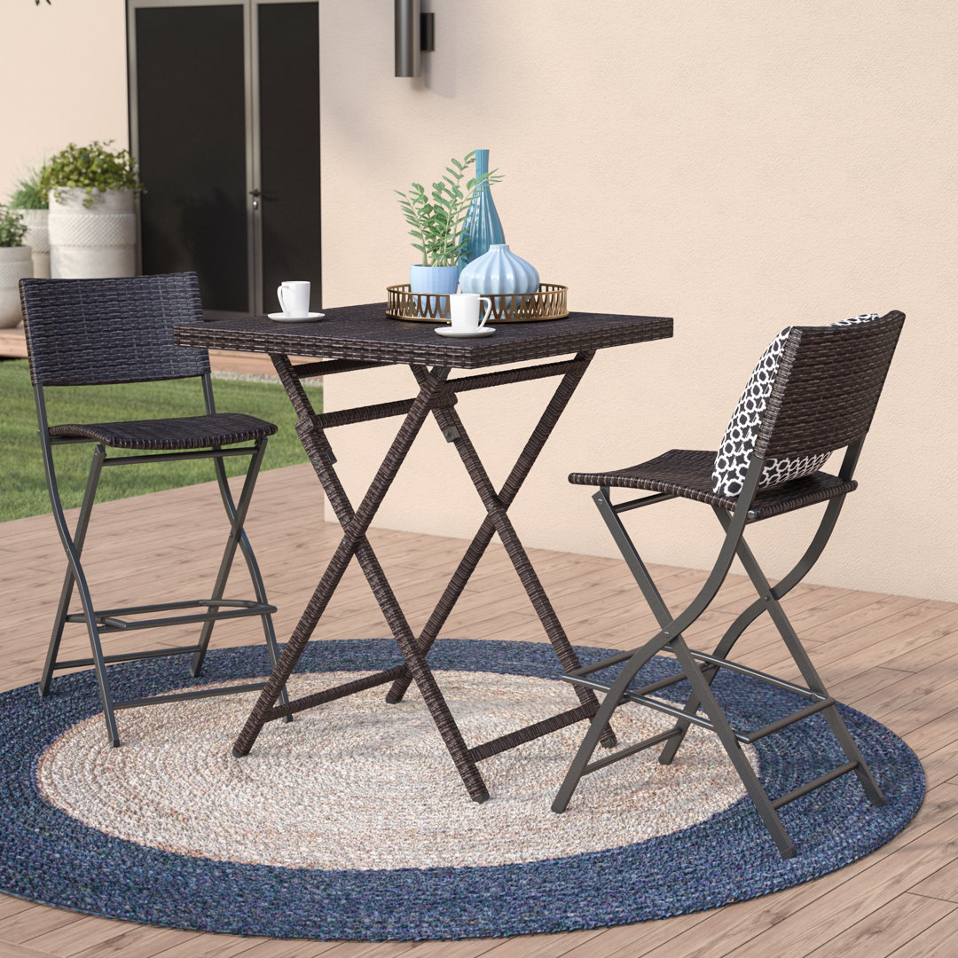 Kerr 2 - Person Wood Patio Dining Set Latitude Run®