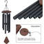 Carillons éoliens pour l'extérieur, carillon en aluminium noir de 30 po avec attrape-vent, carillons décoratifs pour patio de jardin extérieur, cadeau zen classique pour hommes et femmes