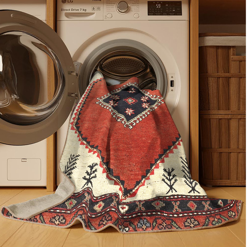 Tapis oriental multicolore tissé à la machine Oriental, Rectangle 8 pi x 10 pi