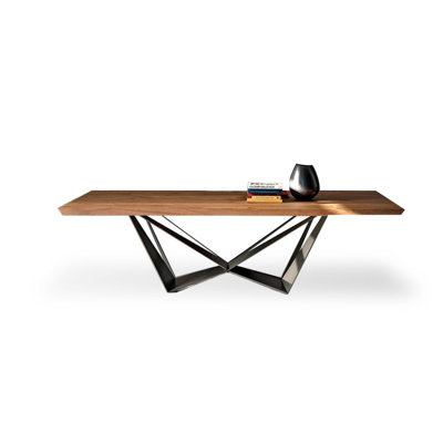 Nut-brown Rectangular Solid Wood Dining table