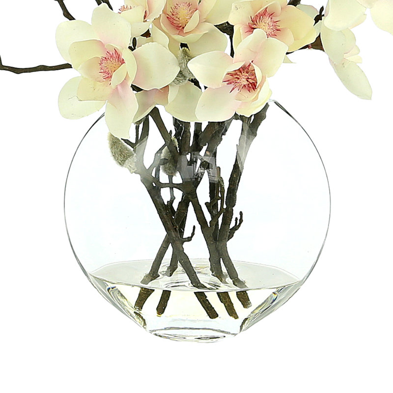 Organic Modern Butterfly Magnolia Arrangement