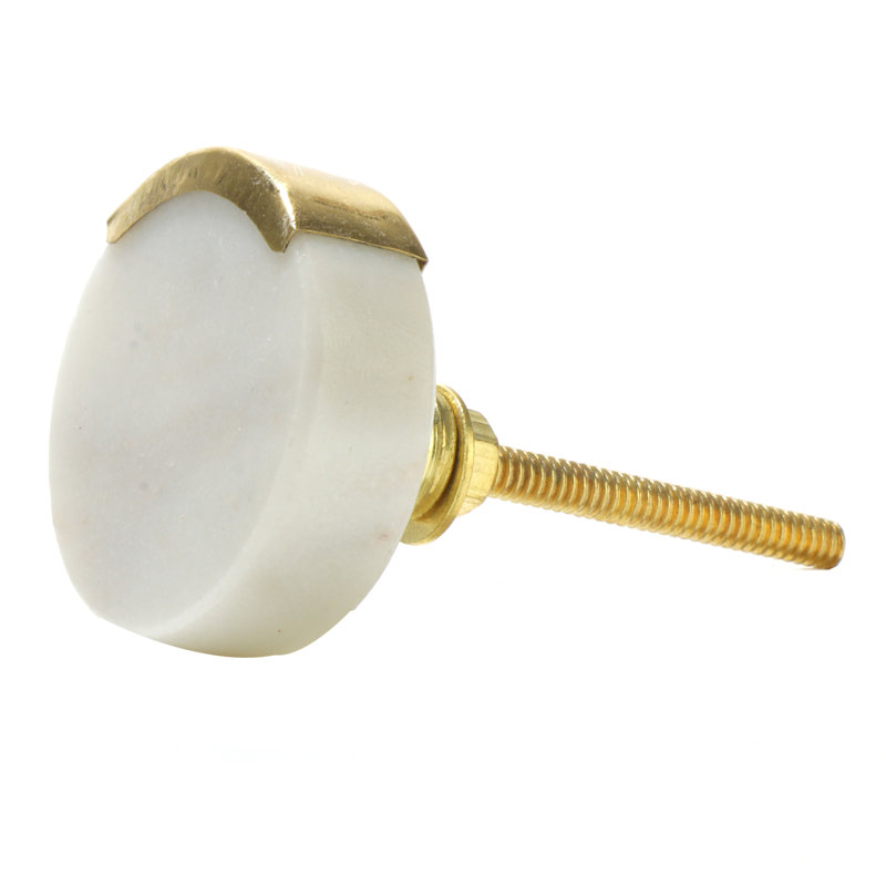 1 1/2" Diameter Cylindrical Knob Multipack, White Marble