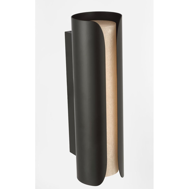 Anne-Marie Barton Armise 18" Sconce with Alabaster, 18" H x 5.25" W x 6.25" D, Matte Carbon