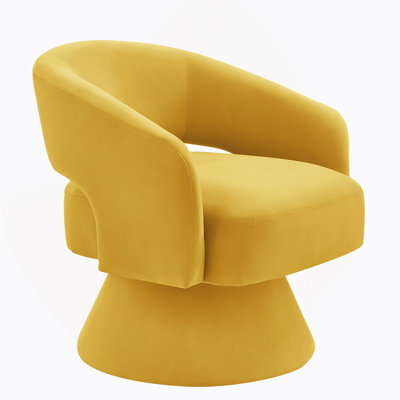 Fauteuil demi-tonneau pivotant moderne et élégant avec velours rembourré, chaises d'appoint rondes pour divers espaces intérieurs