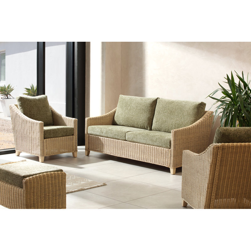 3 Piece Conservatory Sofa Set, Green