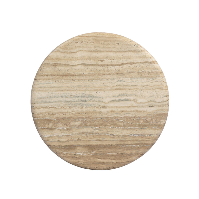 Figueroa End Table, Light Beige Travertine