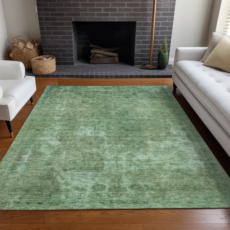 Machine Washable Indoor/Outdoor Claudian ACN1629 Sage Rug