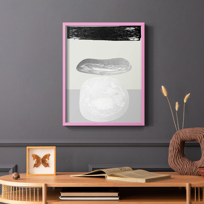 Reproduction encadrée Eggy II - bois massif, Rose, H 10 po x l 8 po
