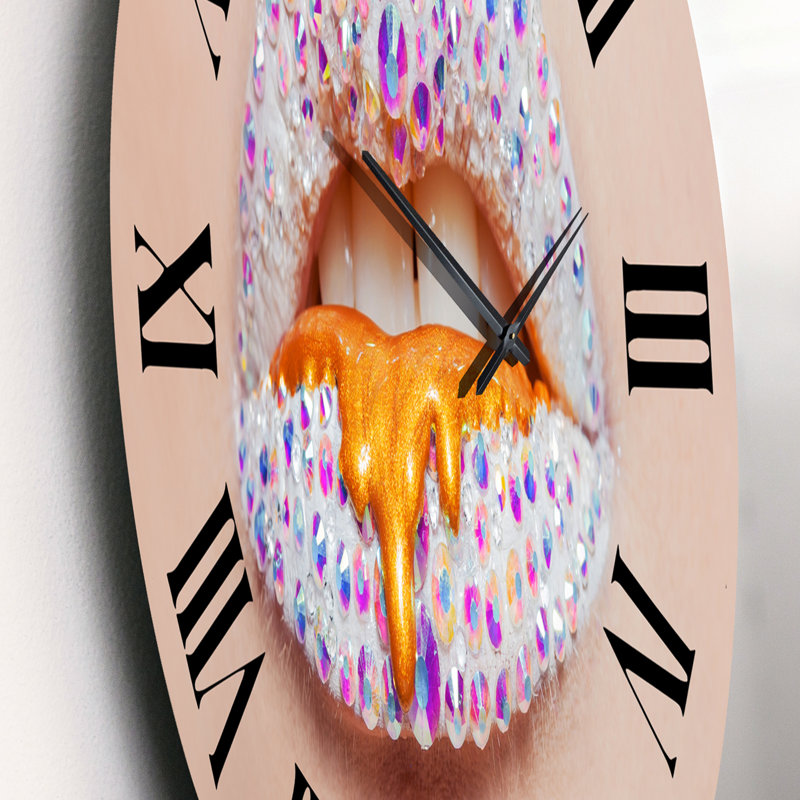 Horloge murale moderne recouverte de strass et de taches brillantes, Petit