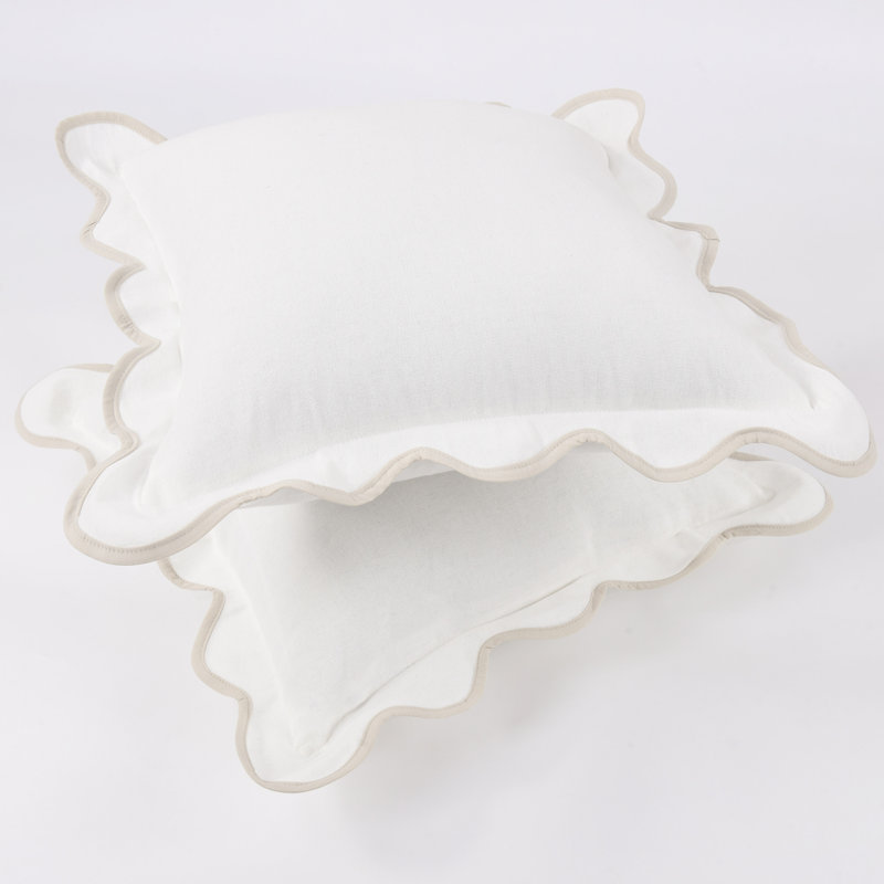 Pillow Cover, White/Camel