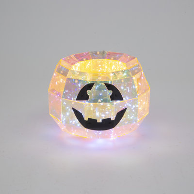 USB Holographic Jack-O-Lantern Candy Bowl 9.5"D