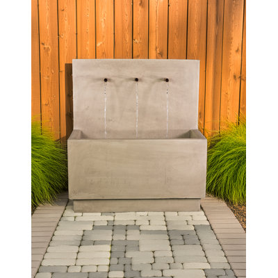 Handcrafted Outdoor Concrete / Cement Weather Resistant Waterfall Fountain