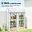 3 Tier Mini Greenhouse, 56.3" x 18.1" x 65" Small Portable Greenhouse with 2 Roll-up Doors, Garden Plant Growhouse with PE Cover for Indoor Outdoor, White-123764061