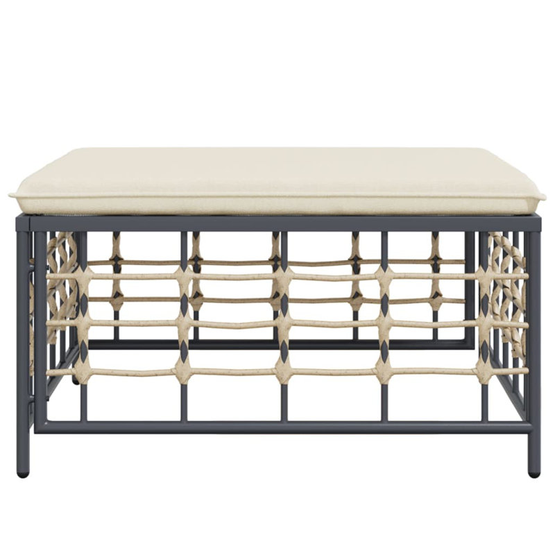 Repose-pieds d'extérieur avec coussin, Beige