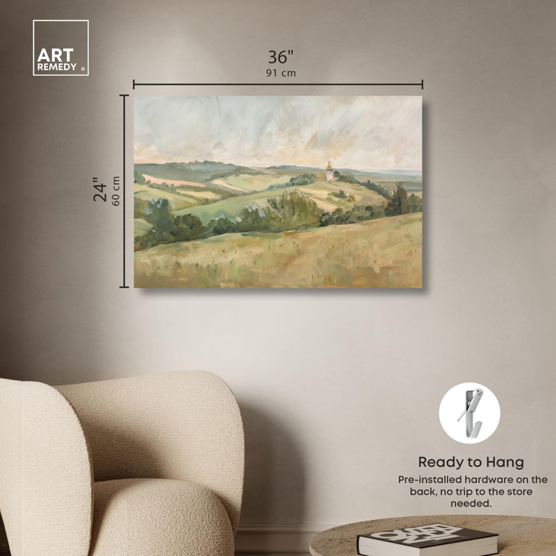 «Peaceful Pasture», toile classique par Art Remedy, Toile tendue, H 24 po x l 36 po