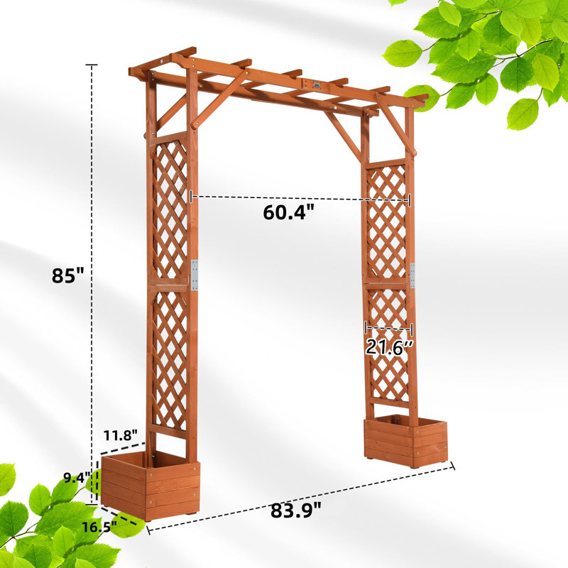Tonnelle en bois massif l 82 po x P 63 po , Teck