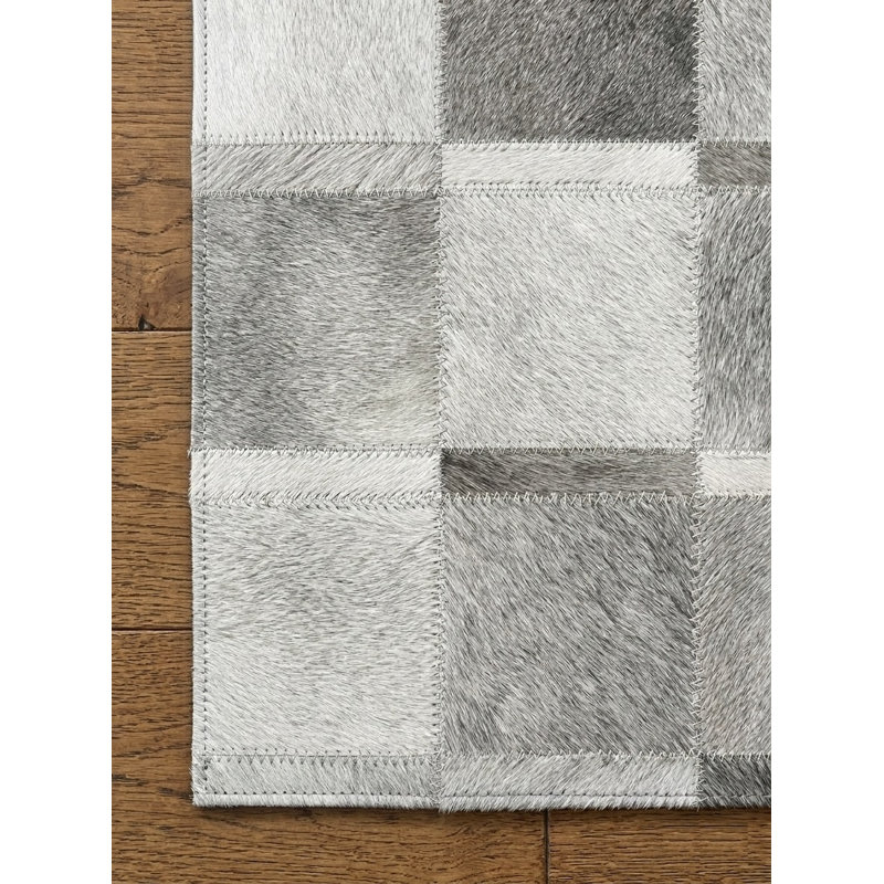 Tapis gris ivoire à carreaux carrés Abani, 9 pi x 12 pi