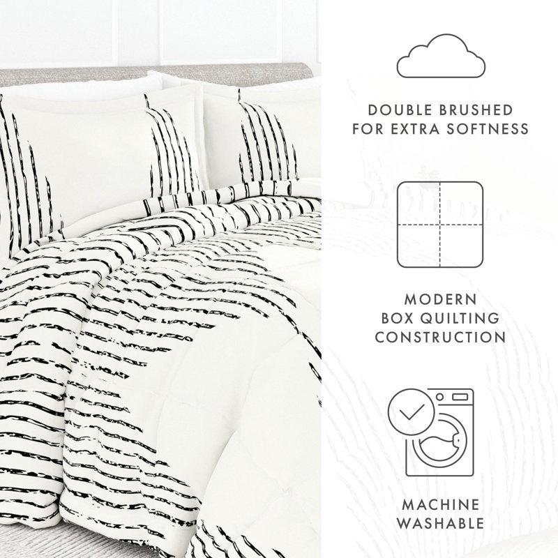 Full/Queen Gray Reversible Down Alternative Comforter Set