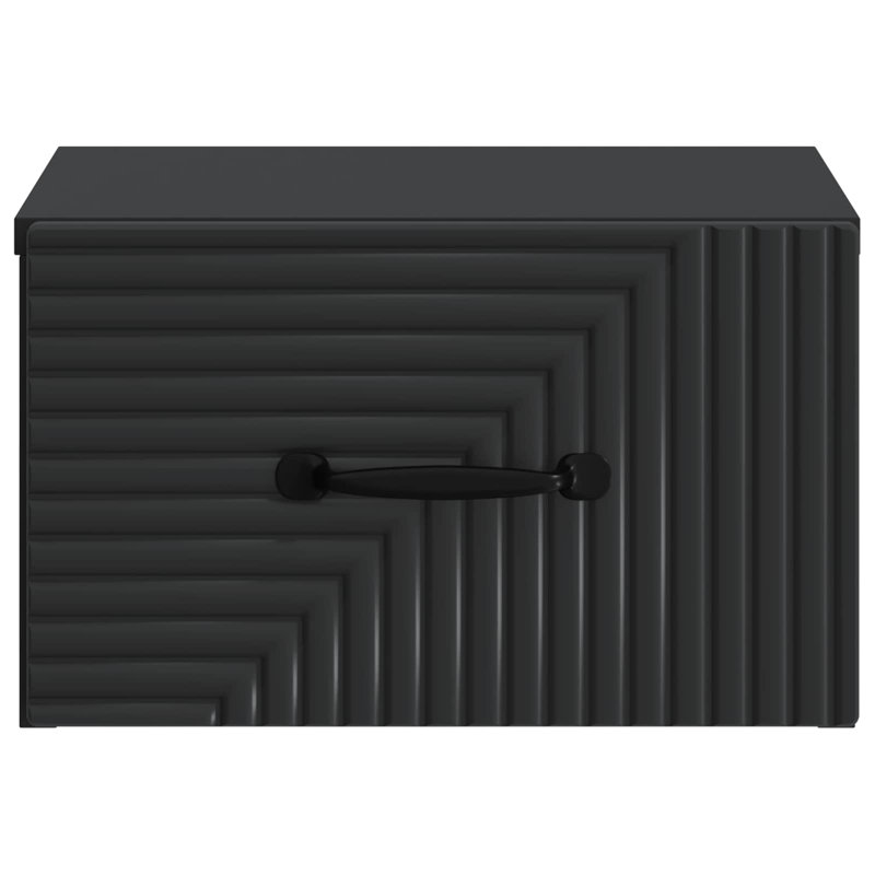 34.5cm W Manufactured Wood Bedside Table, Black