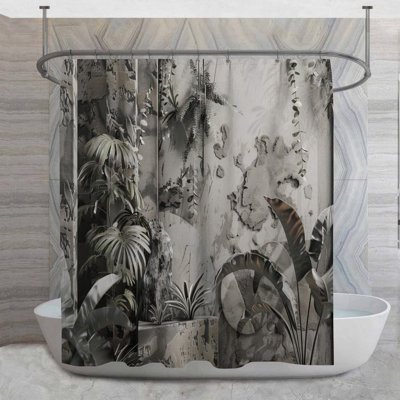 Rideau de douche botanique - décor de salle de bain nature 14188