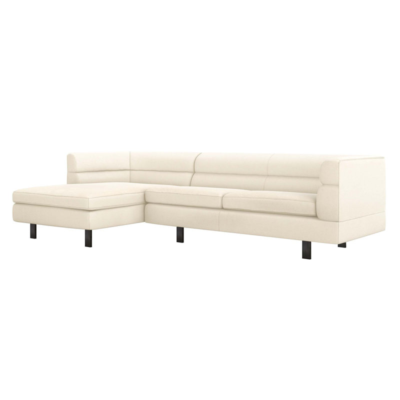 Ornette Chaise Sectional, Left Hand Facing, Cameo 100% Polyester, Black