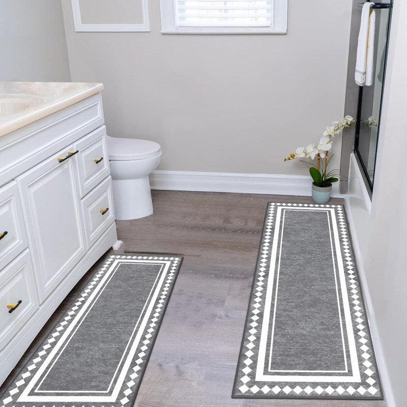 Ensemble de tapis de cuisine 2 pièces Farmhouse Boho, tapis de sol imperméables et antidérapants lavables pour couloir de cuisine