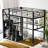 Twin Size Metal Loft Bed with Storage Staircase and Integrated Wardrobe, Space-Saving Design-1286890765