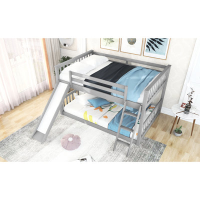 Lit double superposé au-dessus gris avec glissière rétractable portative et télescopique