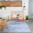 Machine Washable Cotton Blend Area Rug in Blue-1223530252