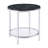 Damain Round End Table with Storage in Black and Chrome