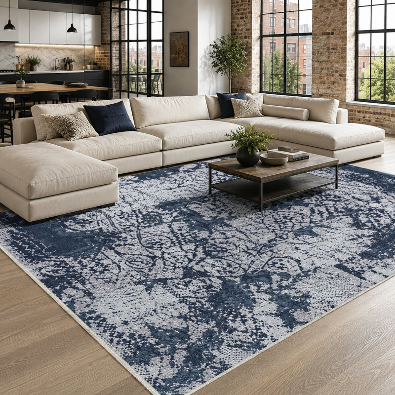 Abstract Cotton and Chenille Flatweave Area Rug, 120 x 180 cm