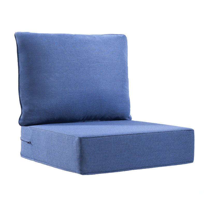 Ensemble de coussins d'extérieur, coussins de siège de siège profond de 6 pouces avec housse amovible, ensemble de coussins de remplacement pour chaise, canapé, causeuse