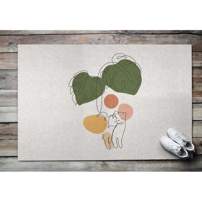 Non-Slip Floral Outdoor Doormat