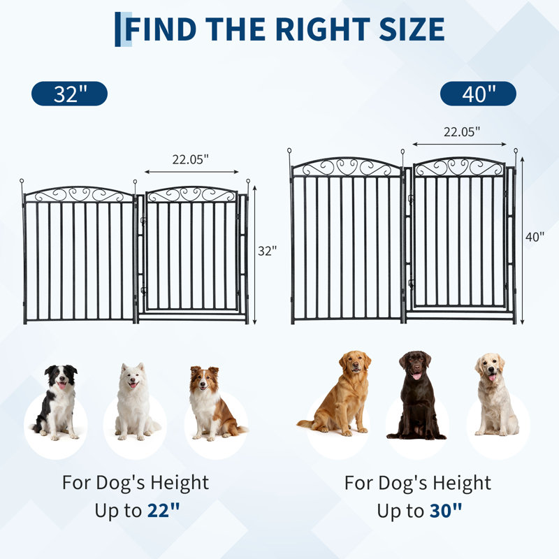 Parc pour chien en métal de 81 cm (32 po) avec porte verrouillable, clôture pliable pour animaux de compagnie pour une utilisation intérieure et extérieure, noir, 16 panneaux