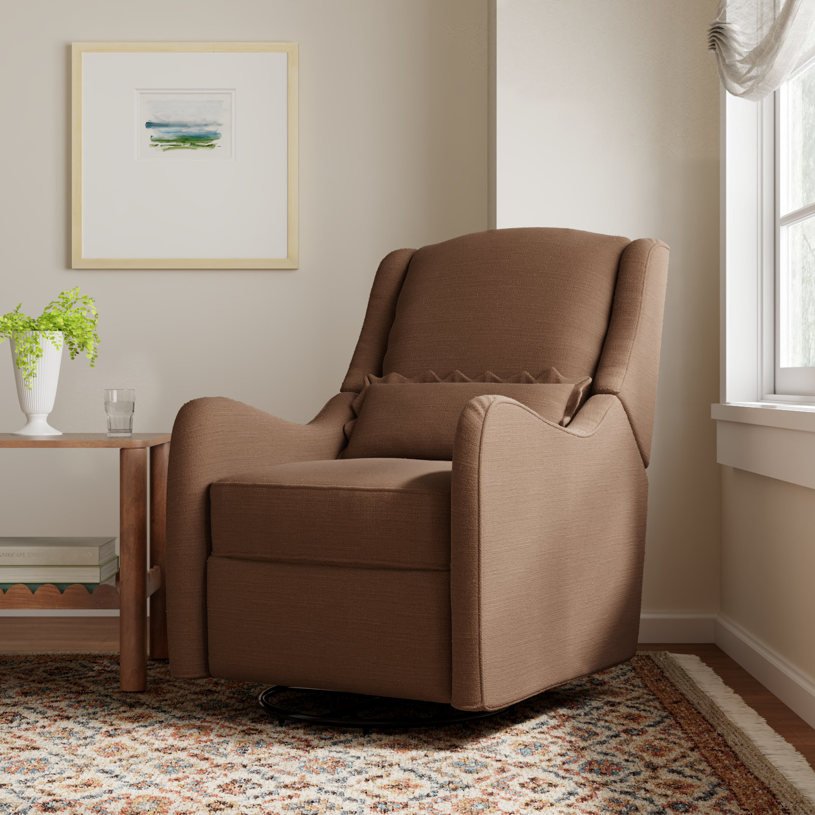 Devon Recliner and Swivel Glider, Performance Dusty Rose