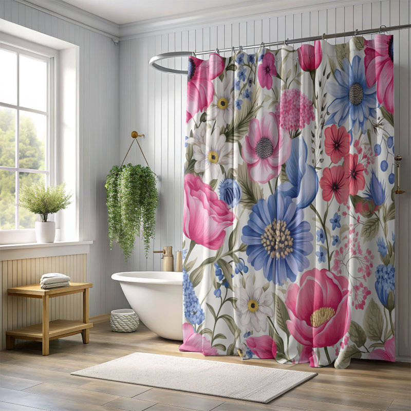 Flower - Premium Shower Curtain, 74"H x 71"W