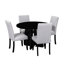 Ensemble de table de salle à manger 5 pièces, table de salle à manger moderne 43 pouces et 4 chaises rembourrées-469968912-469968914