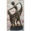 Danseuse Art Déco en bronze avec draperie fluide sur base en marbre signée Cesaro