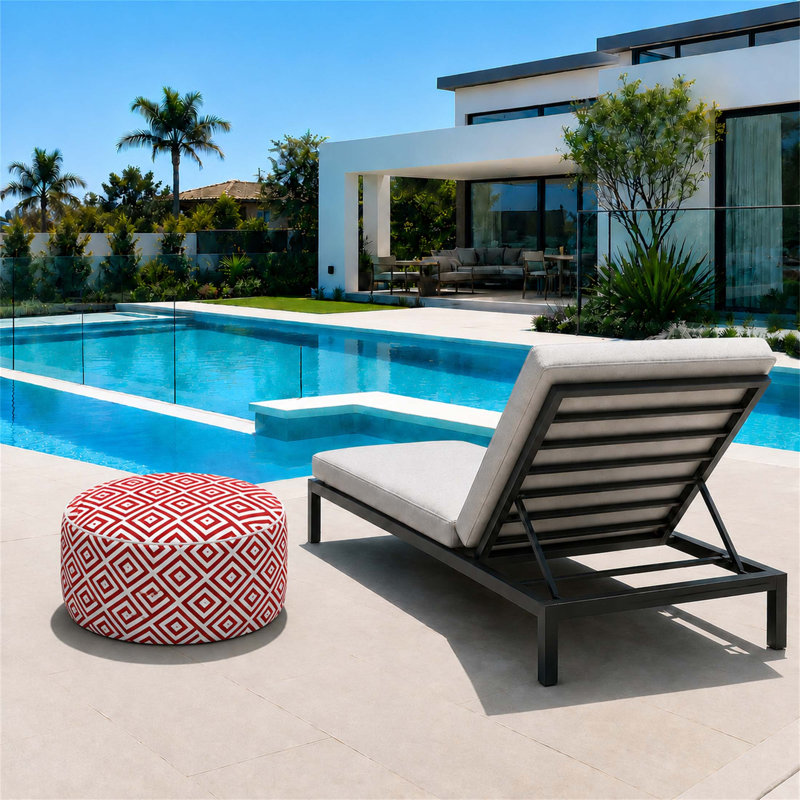 Repose-pieds gonflable d'extérieur avec tissu résistant à la décoloration et poignée de transport, idéal pour le patio, le jardin et l'intérieur
