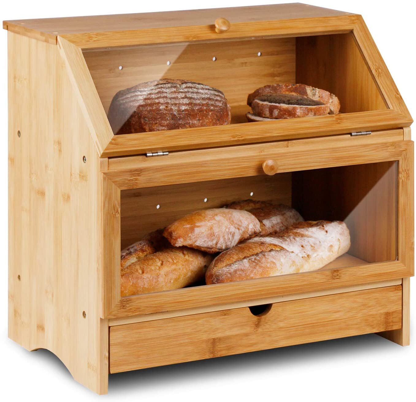 Foundry Select Bamboo Two Layer Bread Box With Drawer And Reviews Wayfair Canada 8463