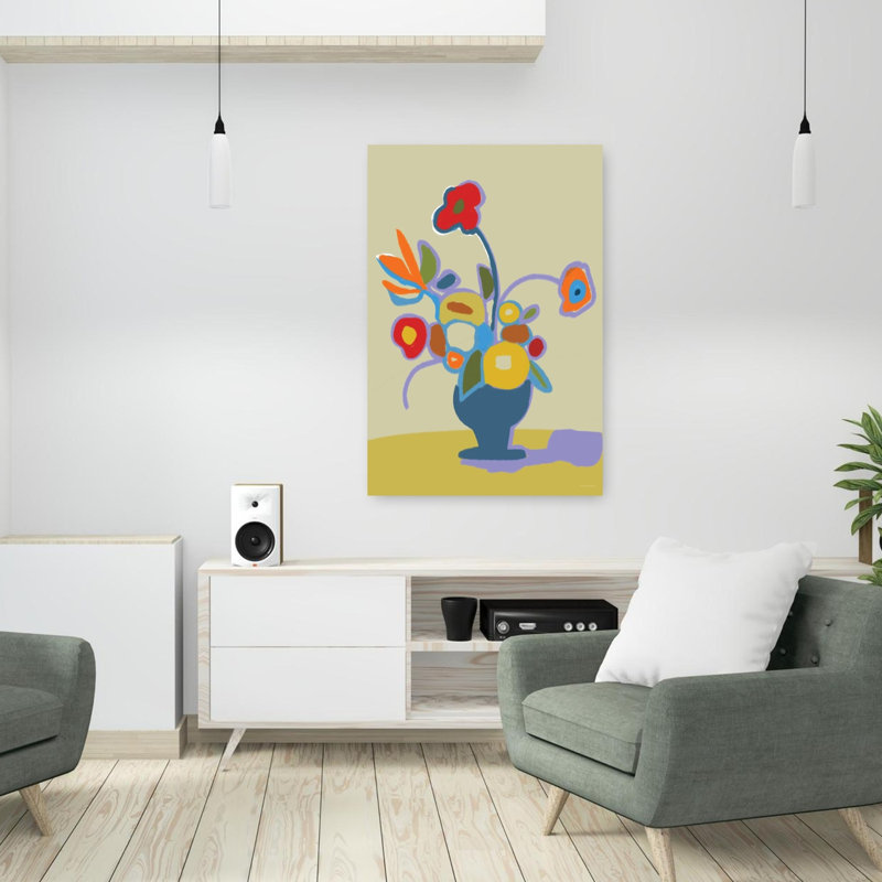 Cheers, art floral abstrait contemporain, H 36 po x l 24 po