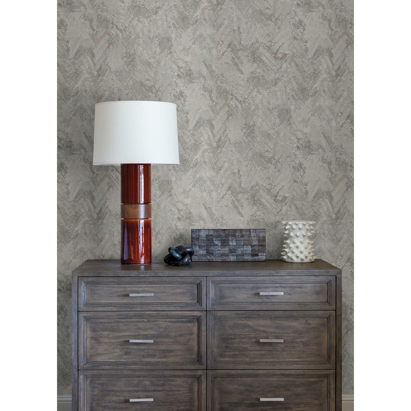 Amesemi Abstract Metallic Wallpaper Roll, Gray