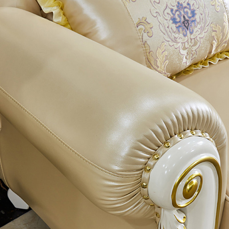 Fauteuil en cuir véritable capitonné européen