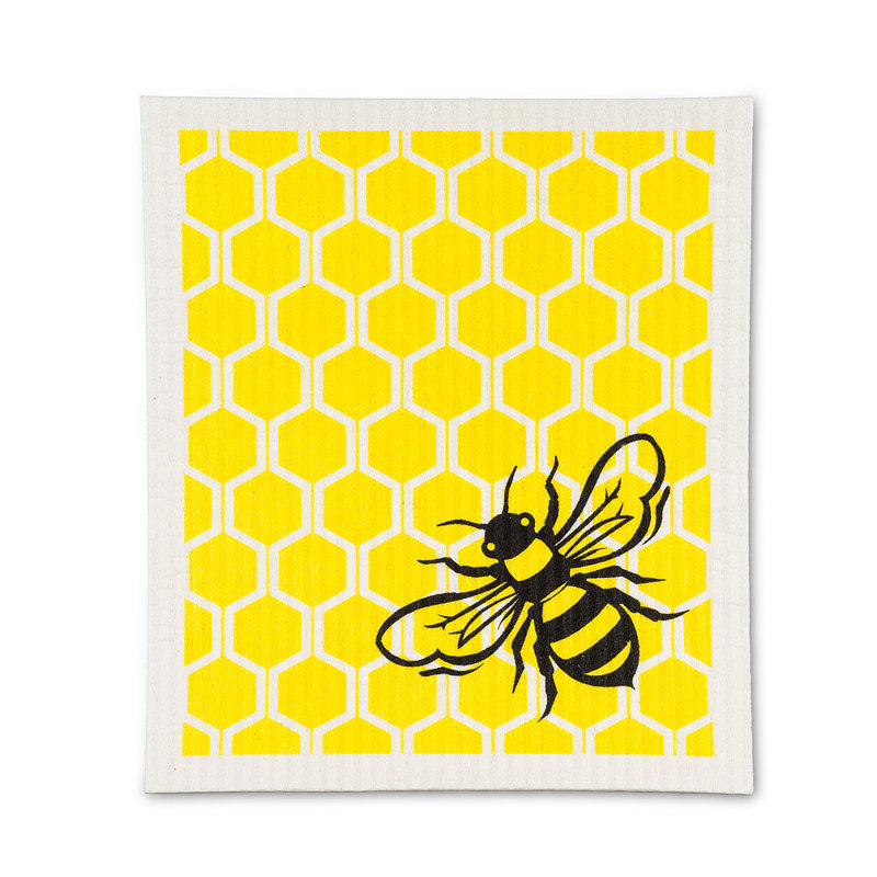Set Of 2 Bee & Honeycomb Dishcloth