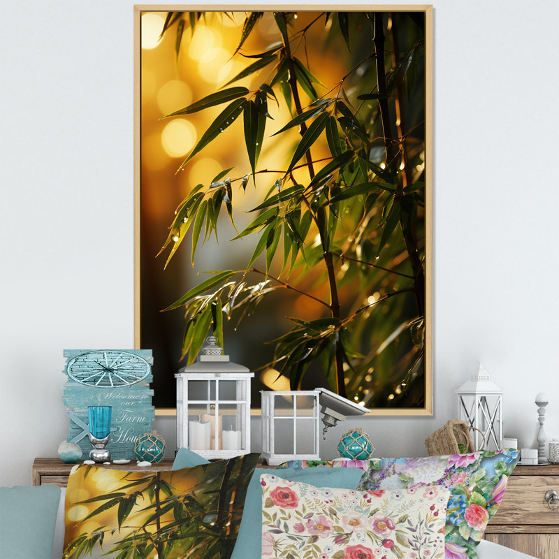 Bambou, coucher de soleil, photographie I - Bambou, art mural, salon_106580, H 40 po x l 30 po x P 1,5 po